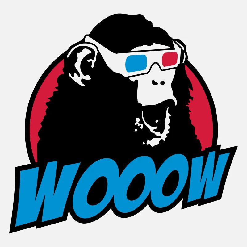 3D Glasses amazed Monkey