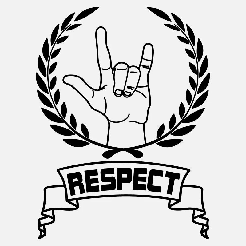 Hand gesture respect with text RESPECT