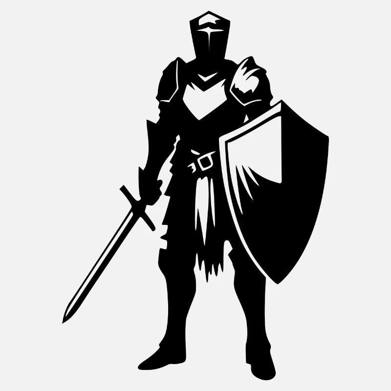 Noble chevalier avec bouclier et épée