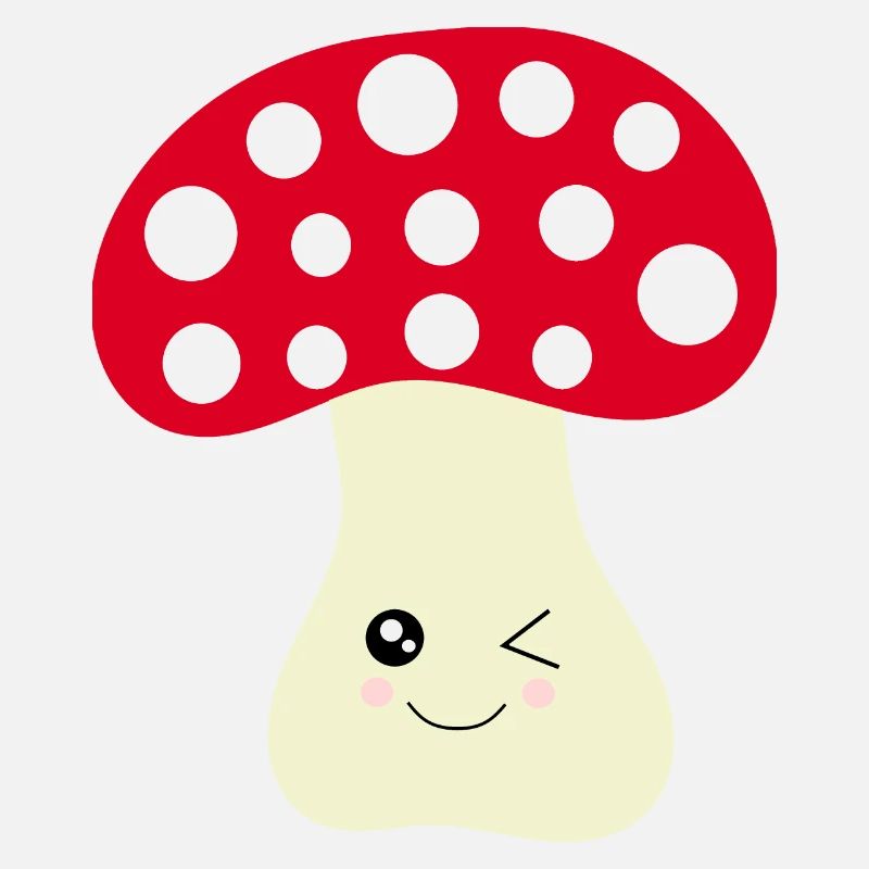 Kawaii champignon Toadstool mignon rouge avec visage