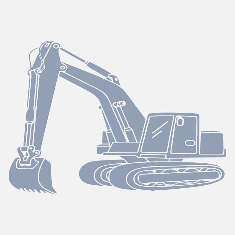 Excavator Driver Silhouette Design - For Construction Equipment Operator