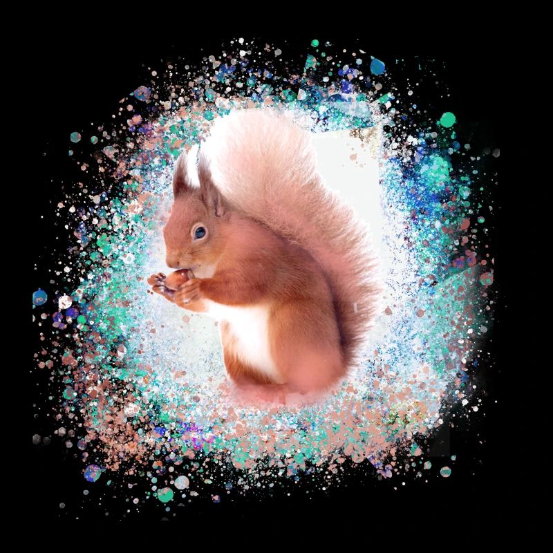 eichhörnchen, braun, malerei, graffiti, hörnchen
