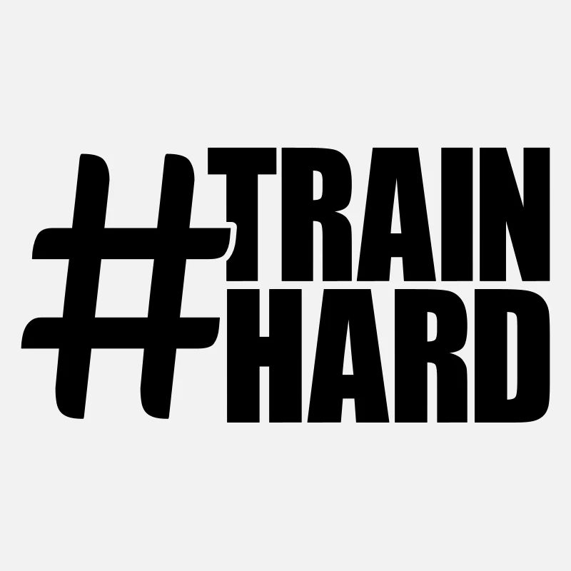hashtag cool design text hantel train hard trainin