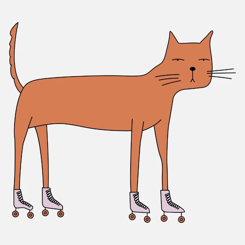 Chat sur roller quad