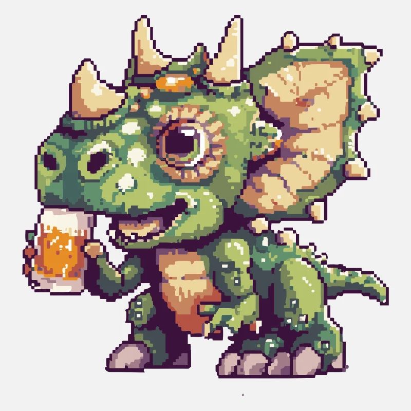Dinosaurier triceratops Pixel Bier