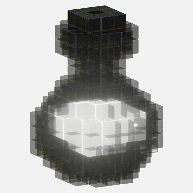 Black Gothic Crystal Bottle - Magic White Potion