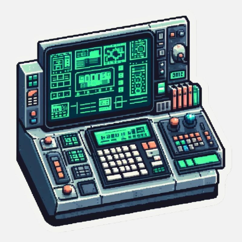 Retro Computer Console Neon