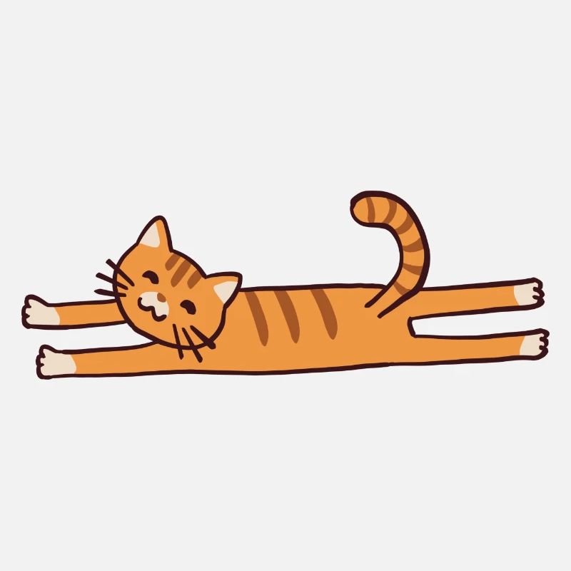 stretching orange cat