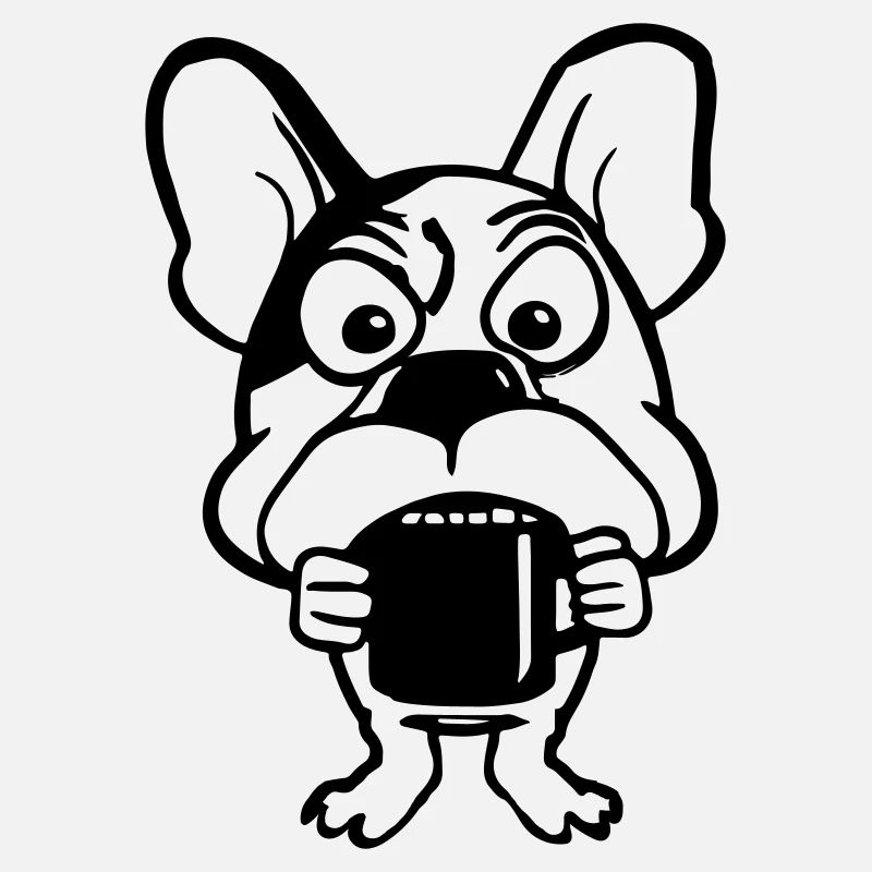 Hund mit Kaffeetasse Kaffeetrinker Geschenkidee