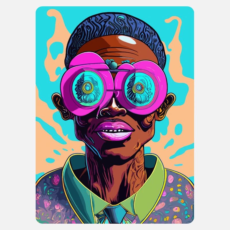 Auffälliger Afro-Mann mit Brille