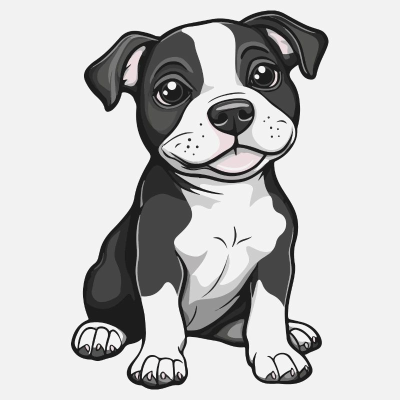 Pitbul Terrier Dog Comic Cute Pit
