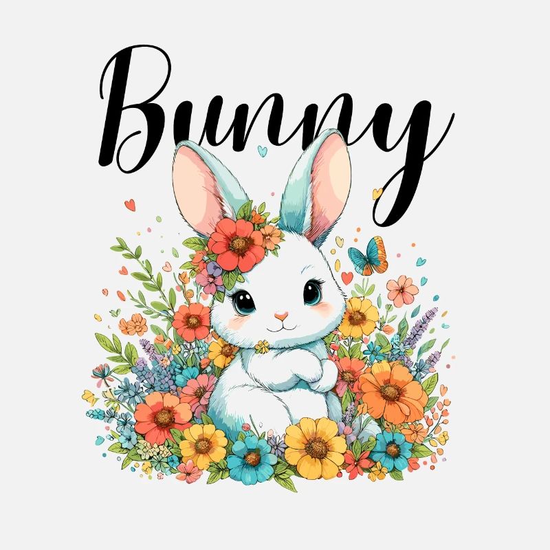 Bunny Bunny Mom Easter Easter Bunny Flowers Cute