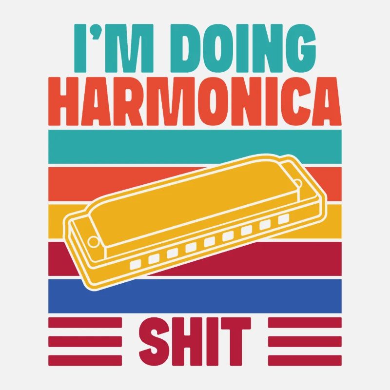 Drôle d’harmoniciste faisant de l’harmonica de merde