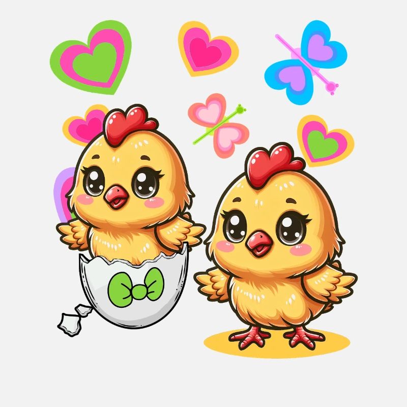 Retro Easter Egg Eggs Chick 80s 90s Kids