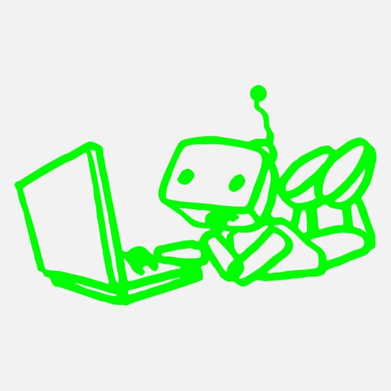 Robot using laptop