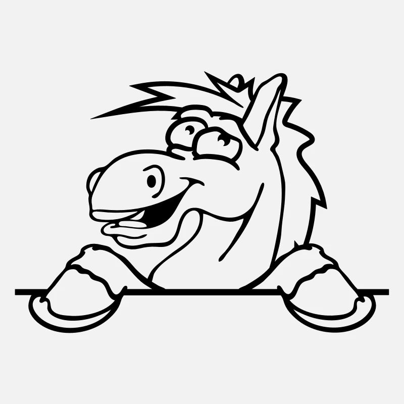 funny comic cartoon horse wall shield text empty u