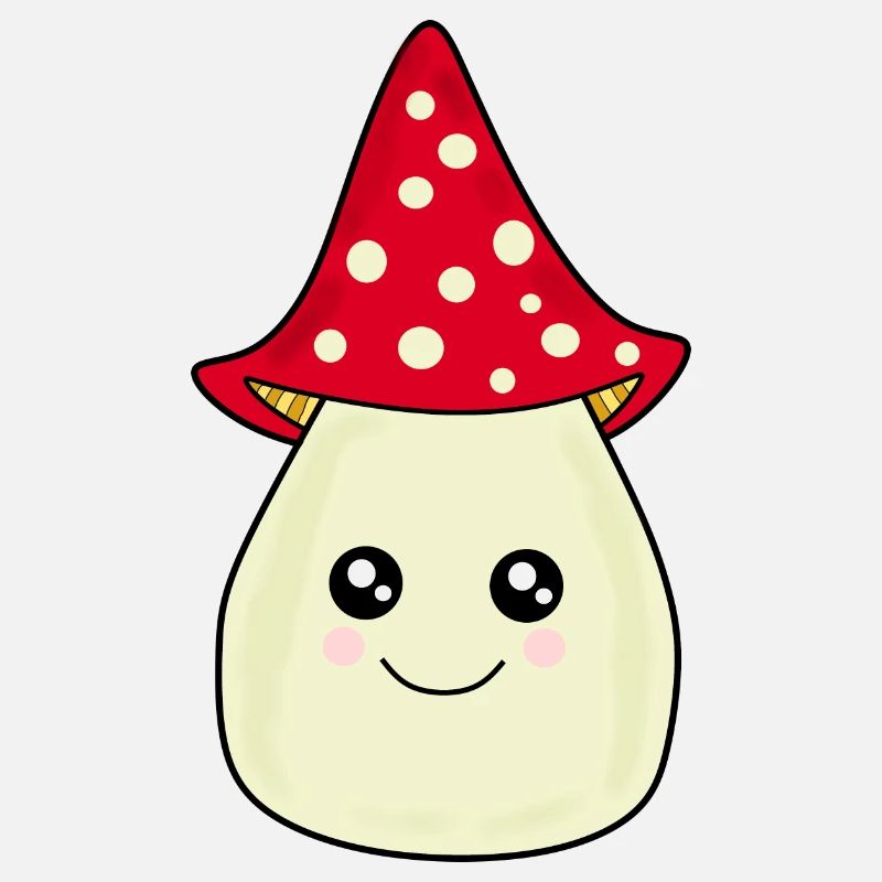 Kawaii Mushroom Toadstool cute red with face