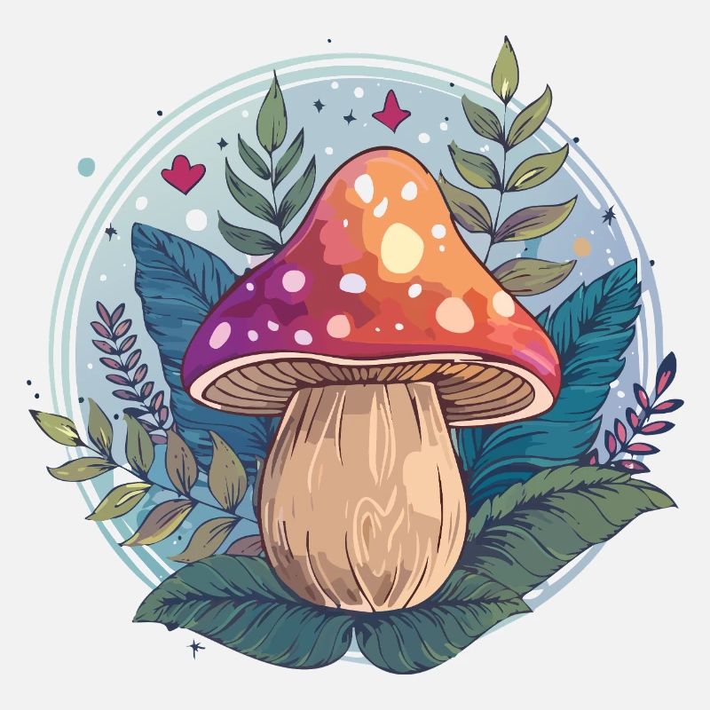 Flowers,toadstool,mushroom,forest,illustration