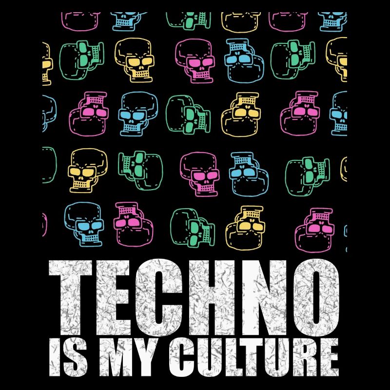 La techno est mon cadeau de conception de crâne de culture