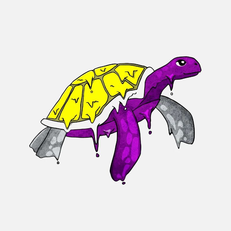 Non Binary Pride Flag Sea Turtle Subtle
