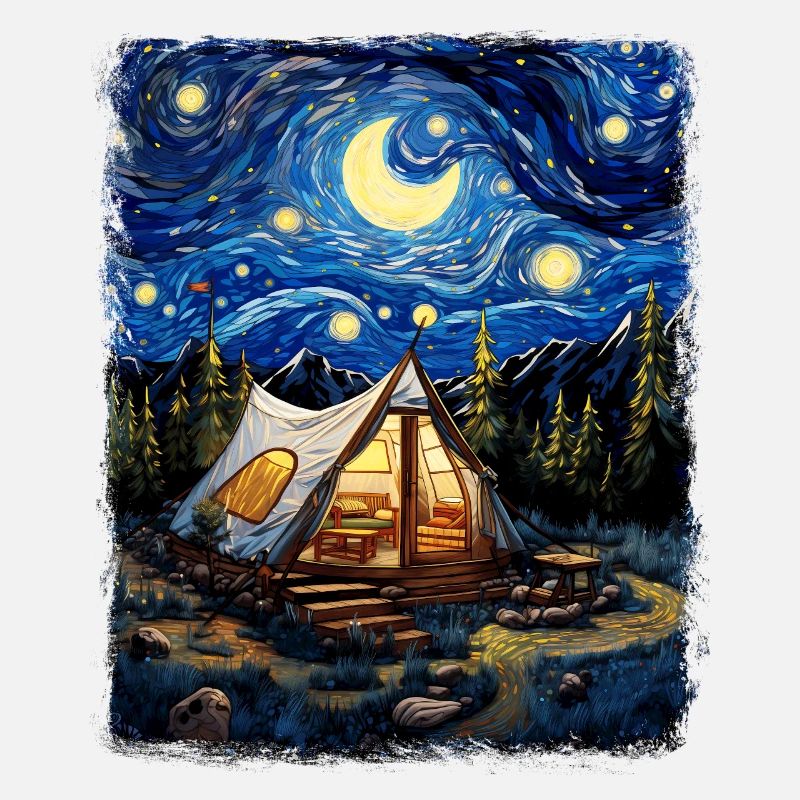 Glamping Glamper Camping Camper Starry Night Painter