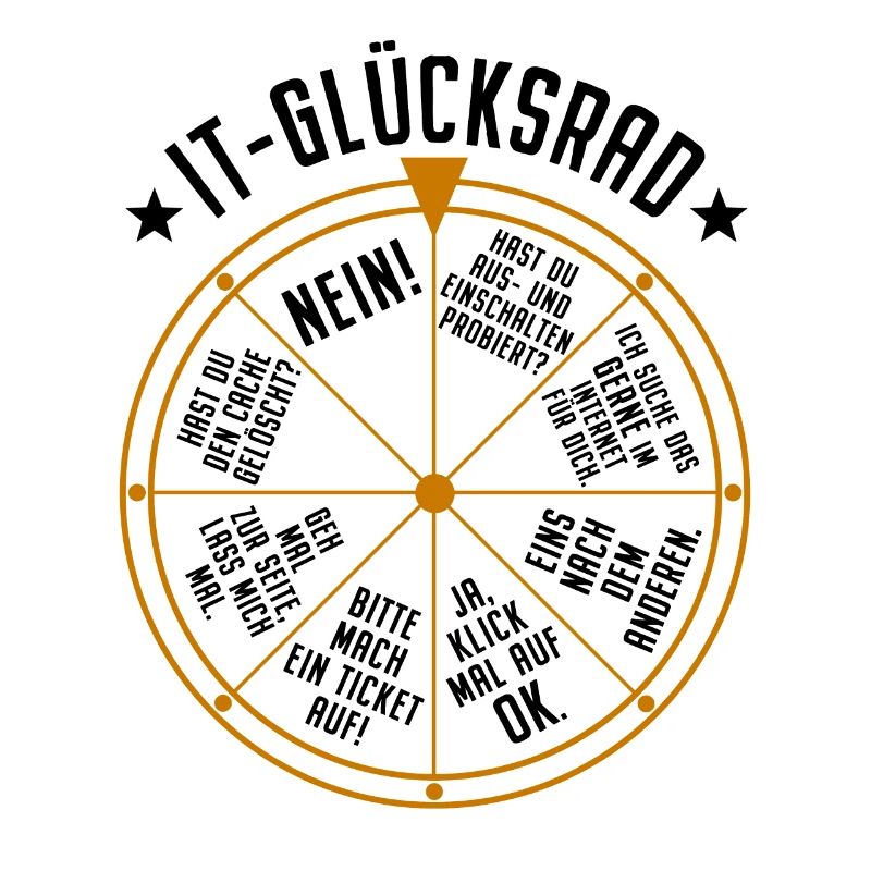 IT Support Glücksrad Service Desk IT Helpdesk Nerd