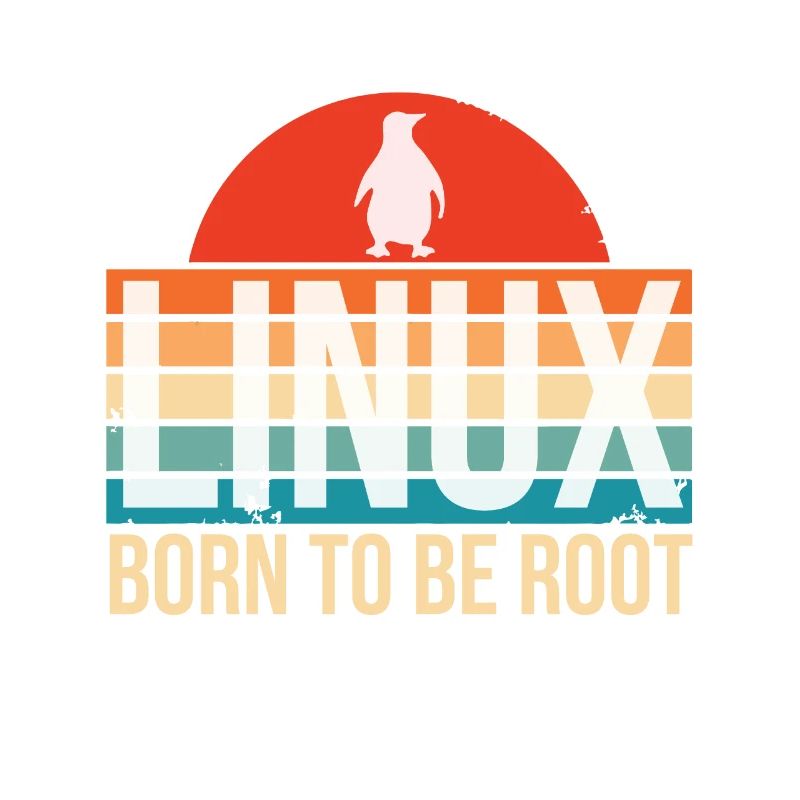 Linux Born To Be Root Penguin Nerd Coding Geek