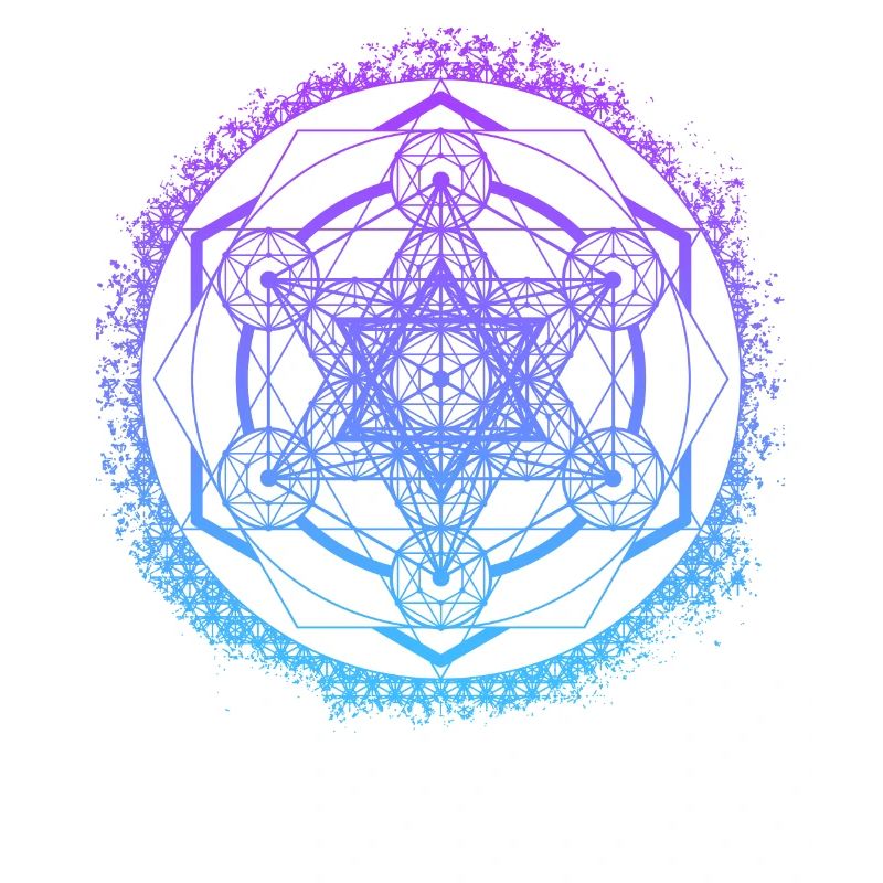 Symbole de géométrie sacrée de gradient de cube de Metatron