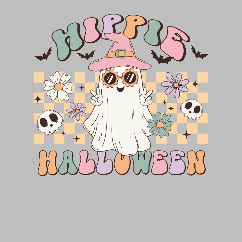 Hippies Halloween Geist: Süßes oder Saures Retro