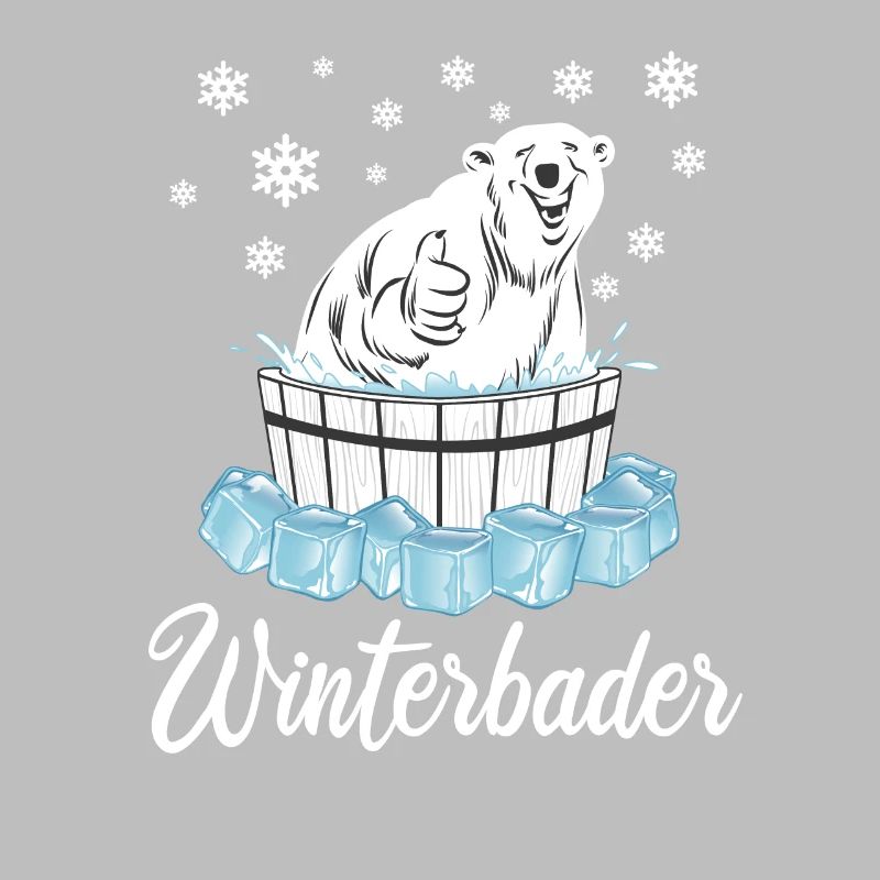 Winterbader Eisbär Eisbaden Eisbad Spruch