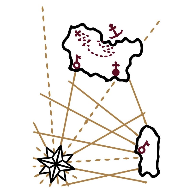 Treasure - anchorage - 3 Color Vector