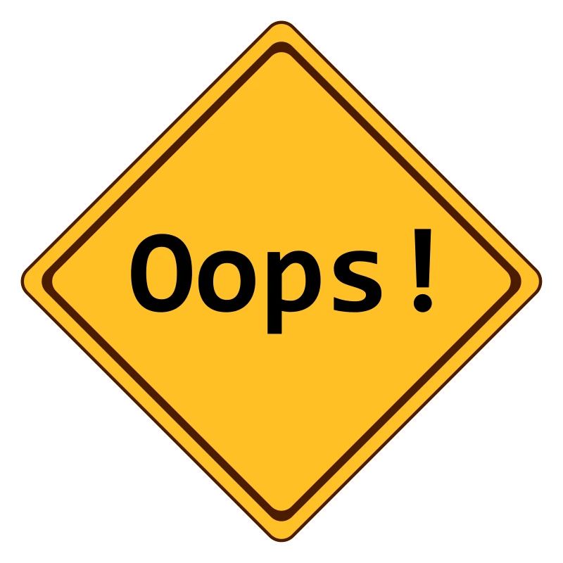 error, oops!, anpassbar