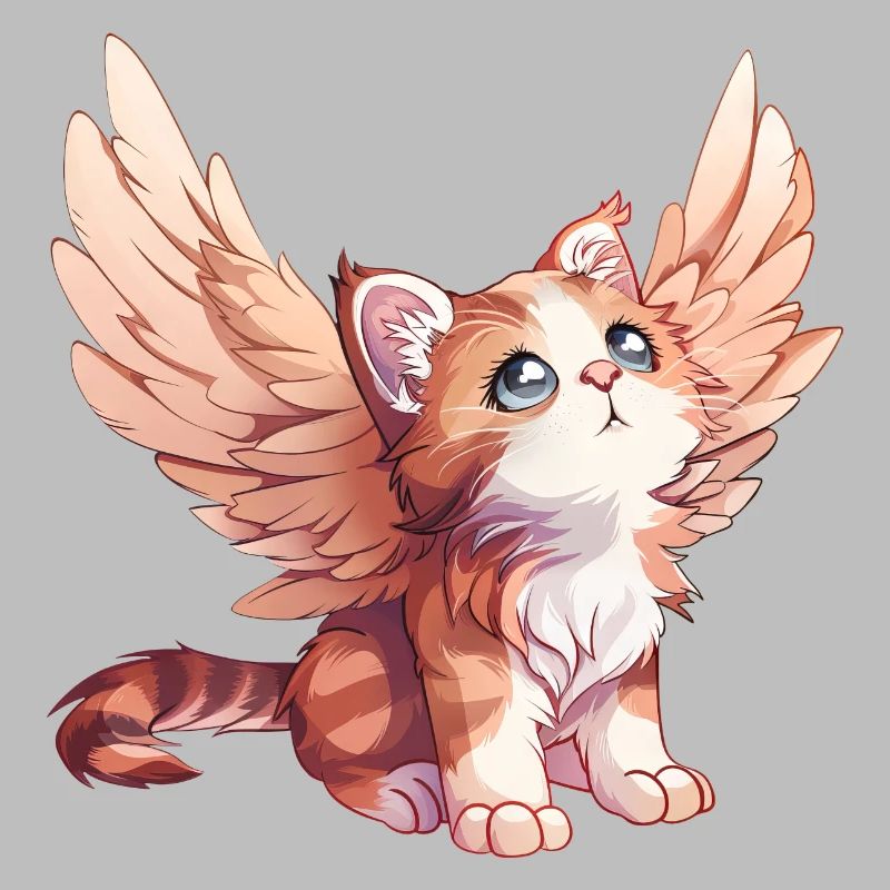 Conception de bande dessinée d’ange chat mignon