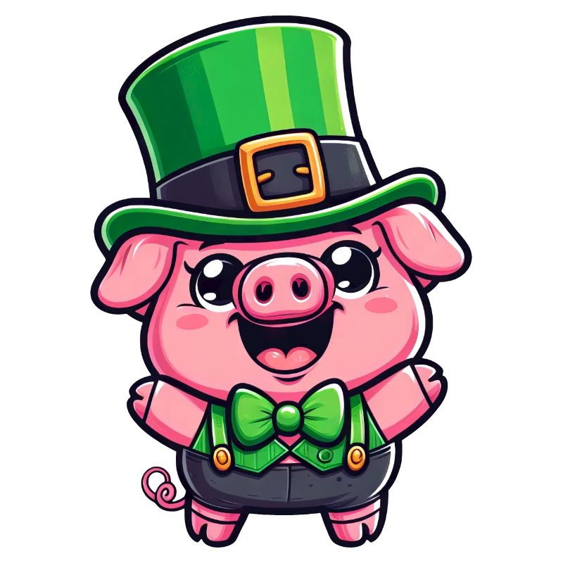 Dessin animé de cochon de la Saint-Patrick