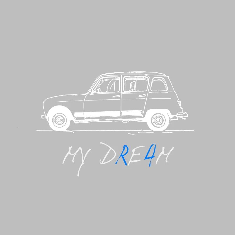 French Oldtimer R4 Scribble