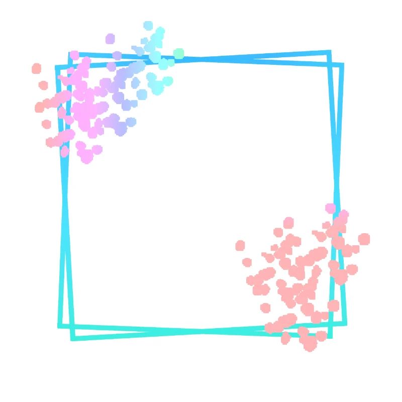 Blue square frame with dots