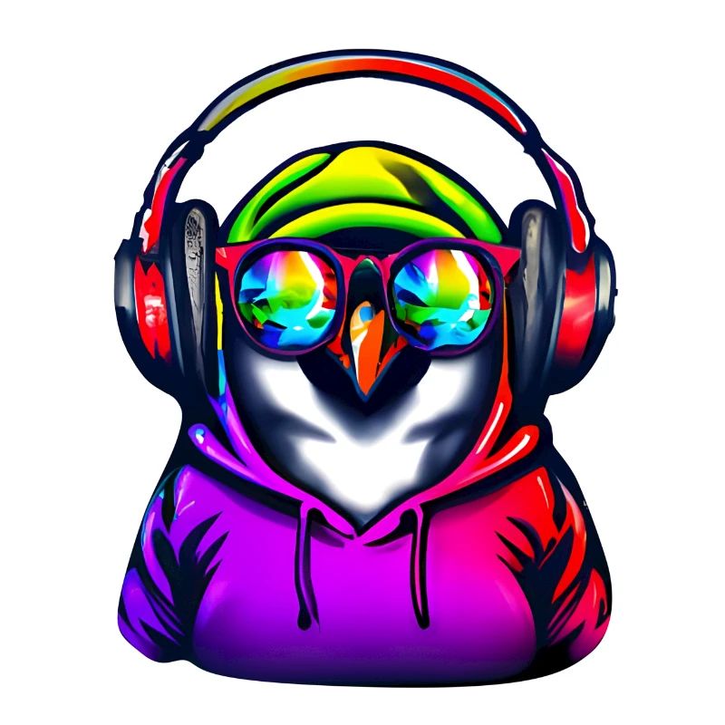 Pinguin mit Pullover und Sonnenbrille