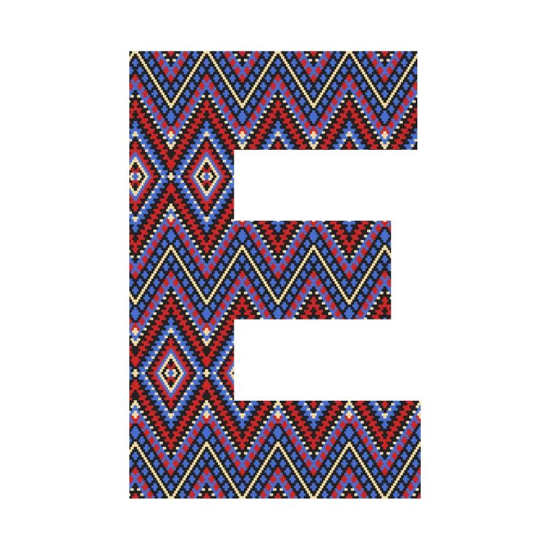 Monogram Letter E- boho colorful design