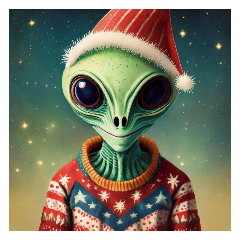 alien - portant un pull de Noël moche