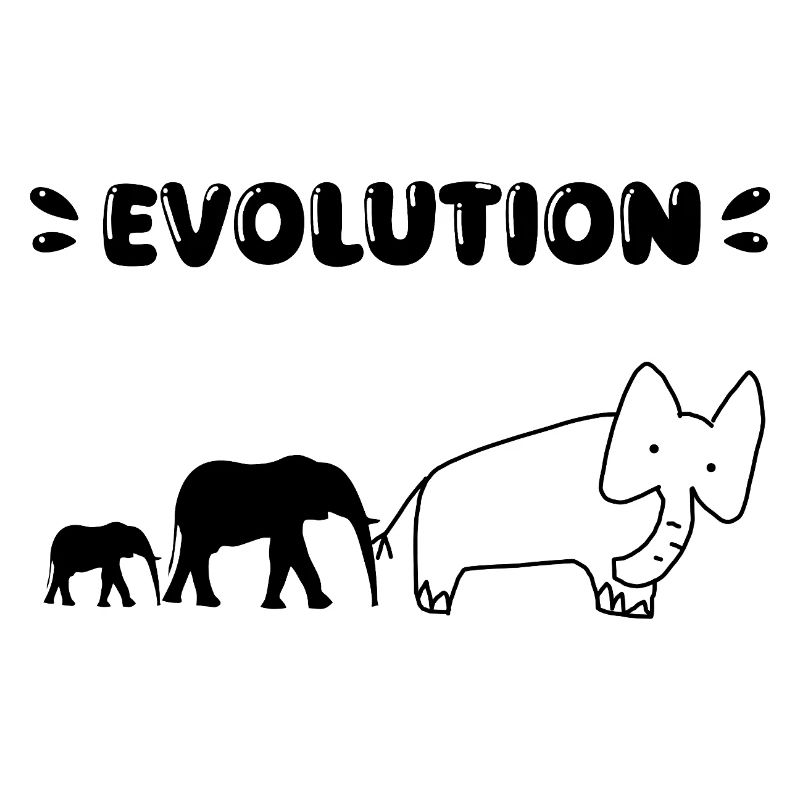 Die Evolution der Elefanten – Lustige Stadien der Evolution.