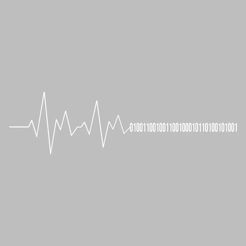 Computer scientist heartbeat binary code programmer