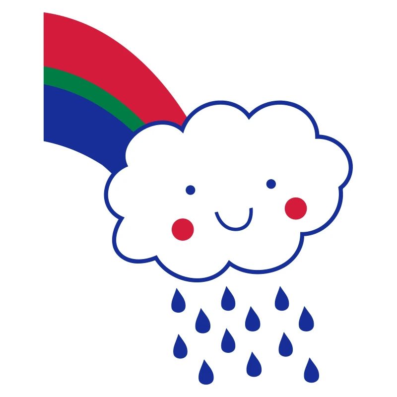 Wolke Regen Regenbogen farbig Geschenk Comic