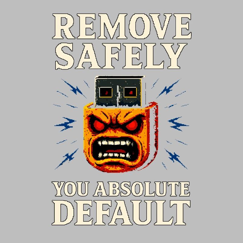 Remove Safely – Tech Rage Pixel Shirt mit USB Wut