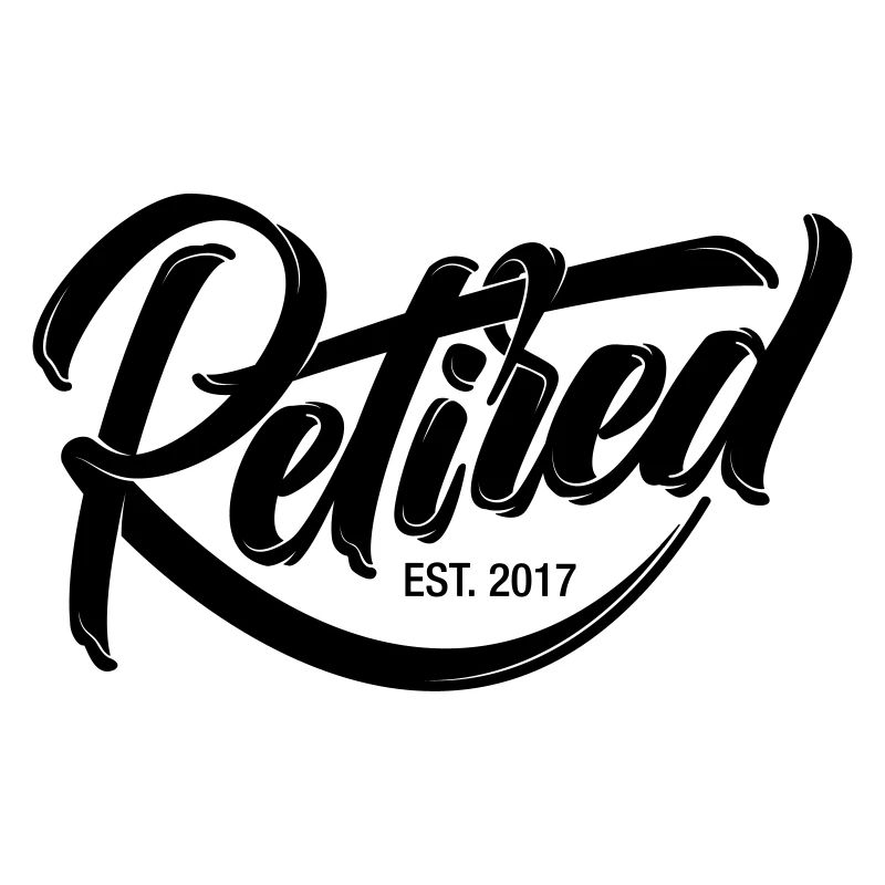 Retired EST. 2017 | Cool Logo Design
