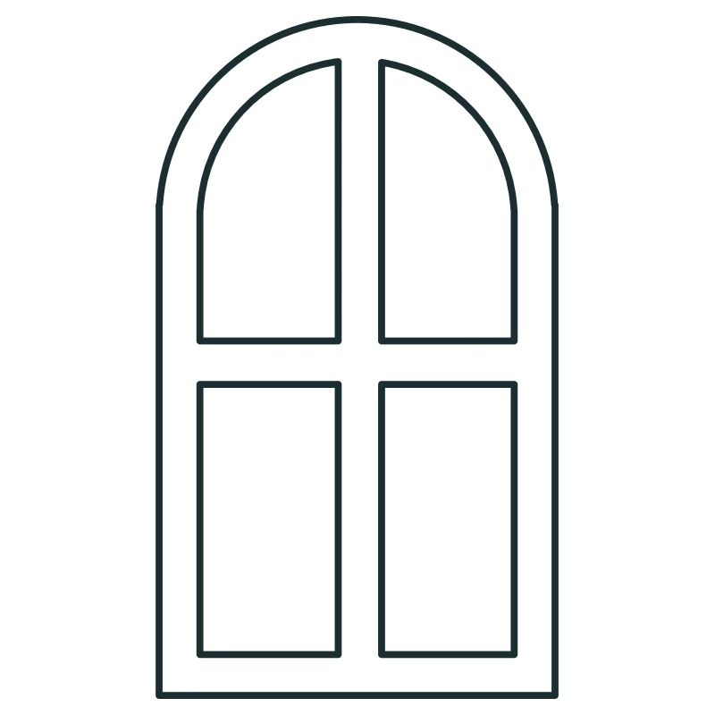 Bogenfenster geöffnet