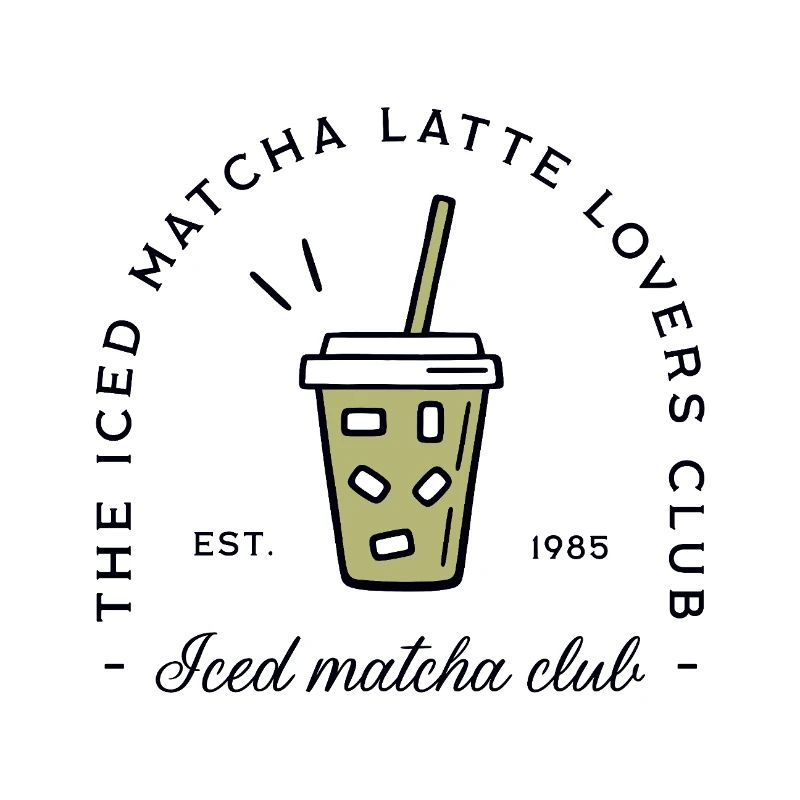Iced matcha latte glacé
