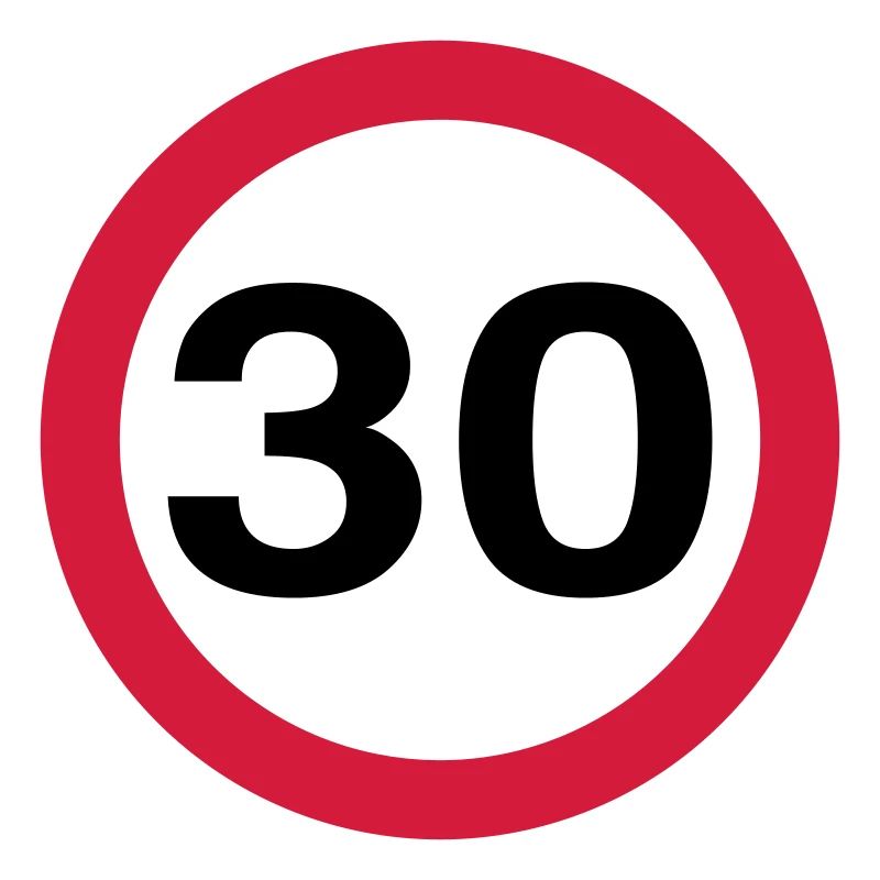 30mph Speed Limit Vector - choose design colours