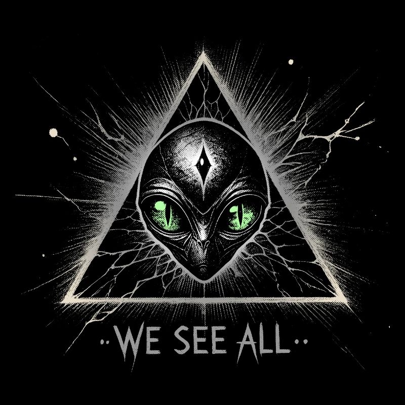 Alien Triangle We See All Cosmic Symbol Tee