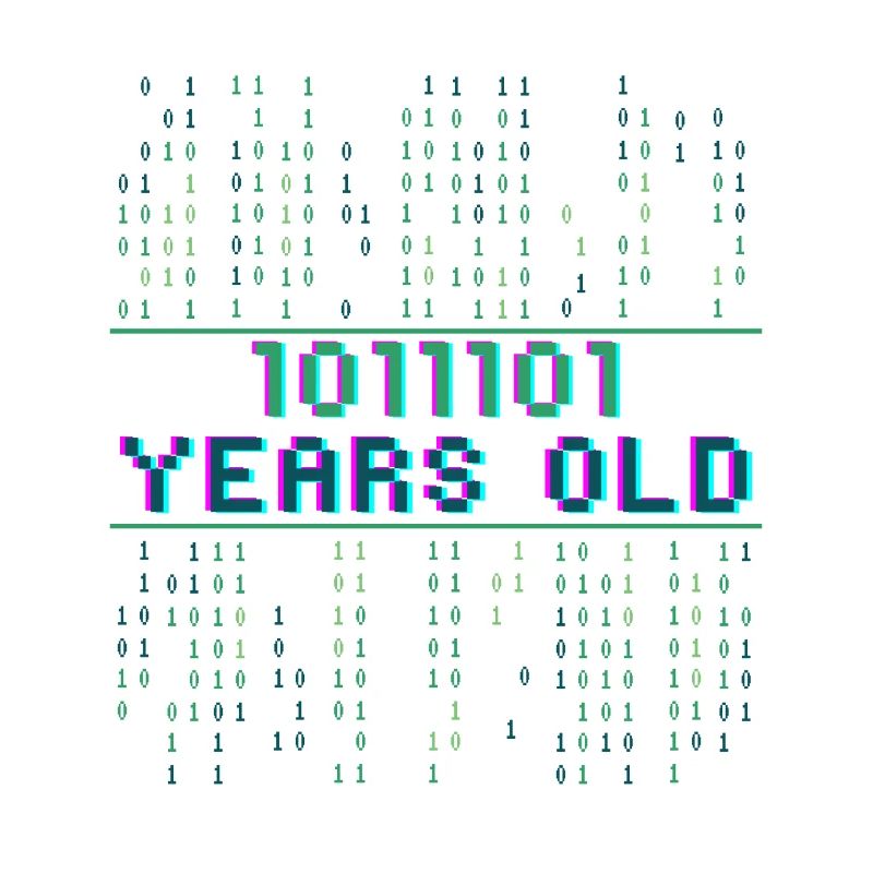 93e anniversaire 93 ans Code binaire Informatique