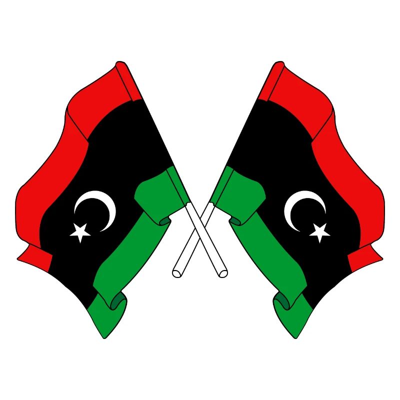 Two flags Libya